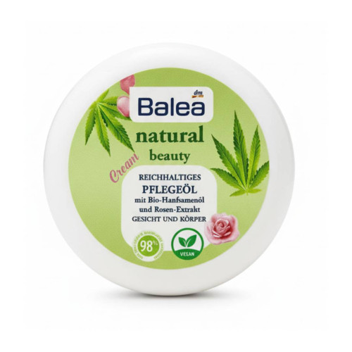 Balea Natural Beauty Cream - Rich Nourishing Oil with Hemp & Rose Extract